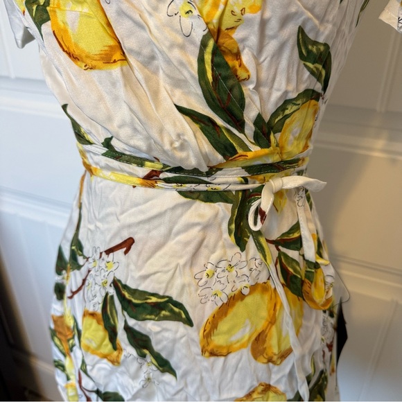 Lulus A La Tart White and Yellow Lemon Print Wrap Dress - Picture 4 of 8